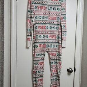 PINK Victoria's Secret Festive Print Onesie